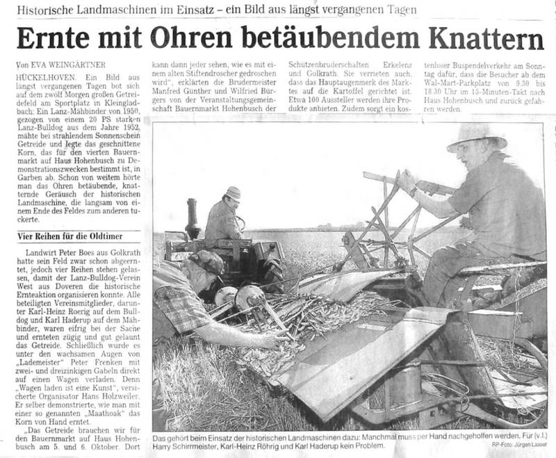 2002: Ernte mit Ohren betäubenden Knattern