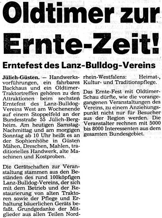 1988: Oldtimer zur Ernte-Zeit!