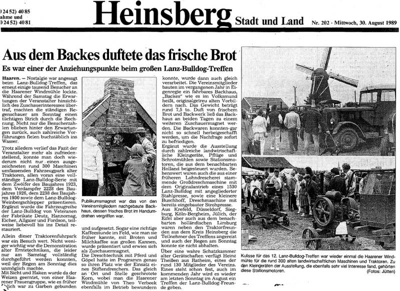 1989: Aus dem Backes duftet das frische Brot