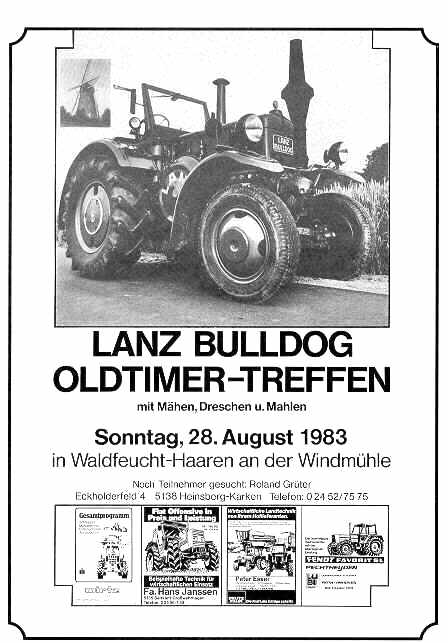 Werbeplakat vom ersten Erntefest 1983 in Haaren